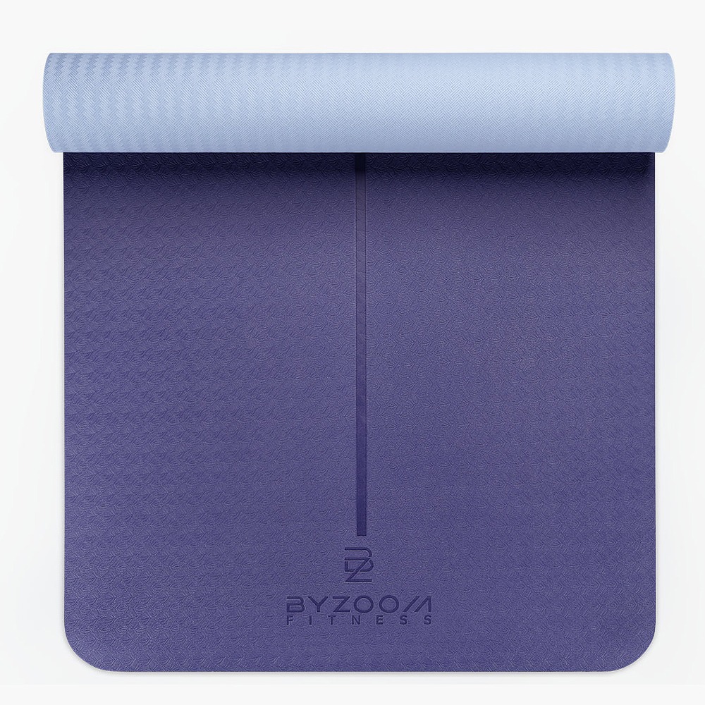 Byzoom Fitness TPE 止滑輕巧瑜珈墊 4mm (粉 灰 紫)-細節圖4