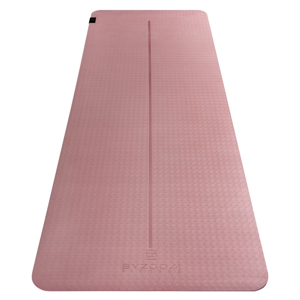 Byzoom Fitness TPE 止滑輕巧瑜珈墊 4mm (粉 灰 紫)-細節圖2