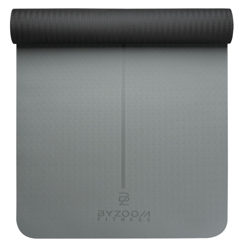 Byzoom Fitness TPE 止滑輕巧瑜珈墊 4mm (粉 灰 紫)-細節圖4