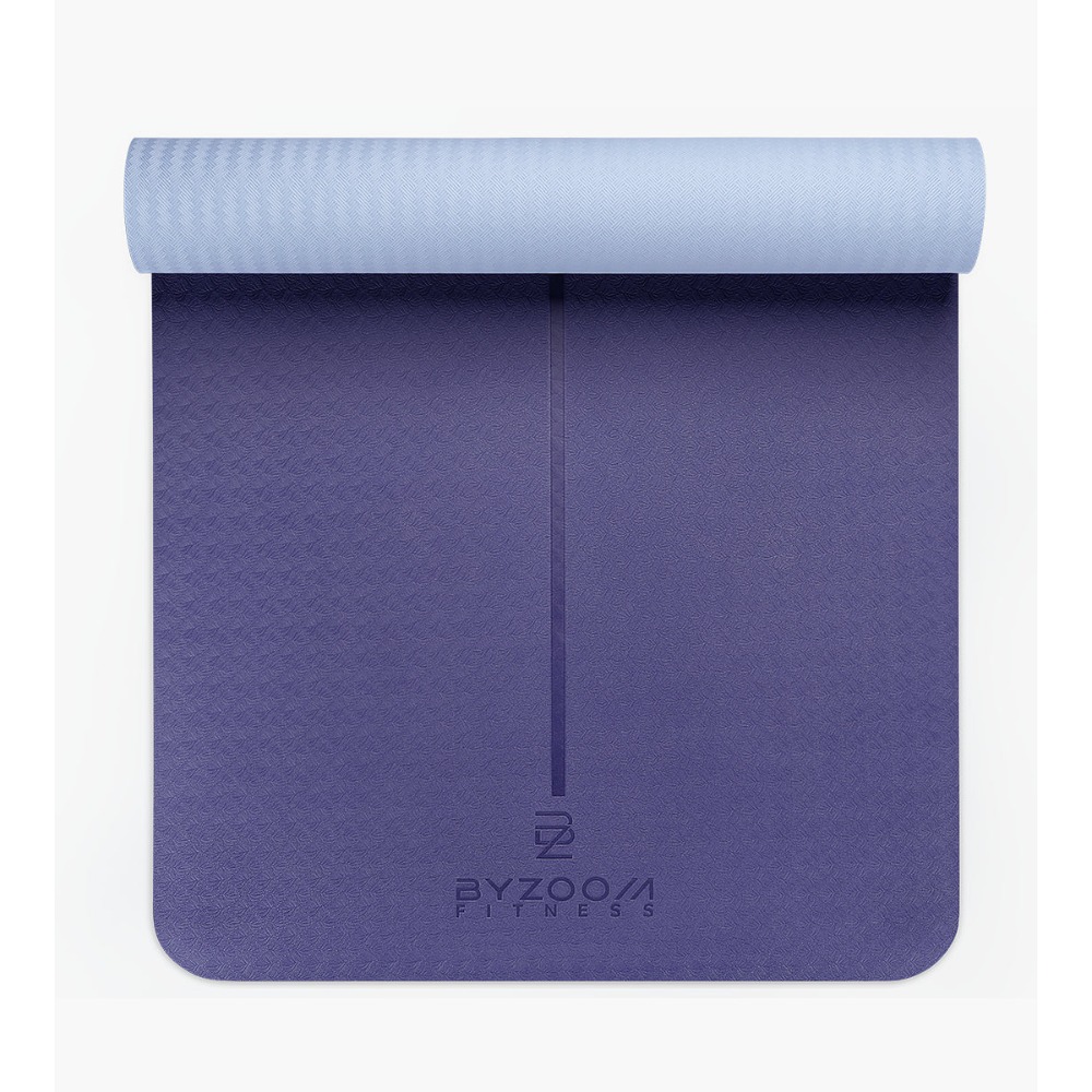 Byzoom Fitness TPE 止滑輕巧瑜珈墊 4mm (粉 灰 紫)-規格圖5