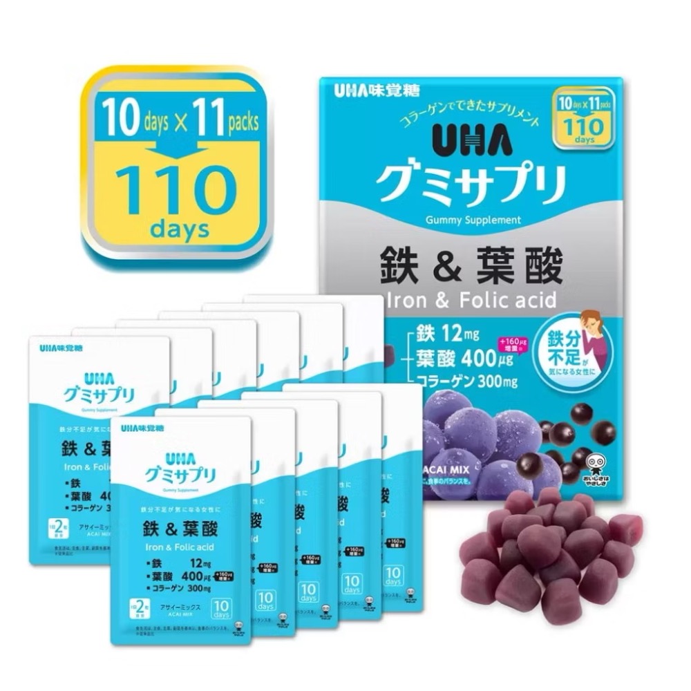 UHA 味覺糖 鐵&葉酸-規格圖3