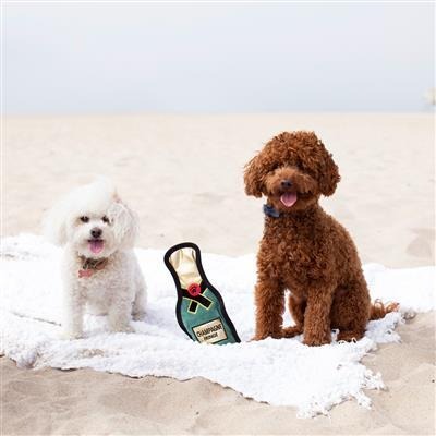 {關門放狗} 美國 Pet Shop by Fringe Studio 香檳造型 啾啾/響紙設計 耐咬寵物玩偶-細節圖4