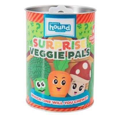 美國Outward Hound Surprise Veggie Pals 蔬菜造型 開罐驚喜 寵物啾啾玩偶-細節圖3