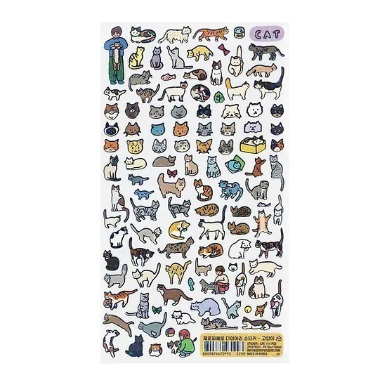 韓國設計師品牌 Diary Sticker 狗狗/貓咪圖鑑 手帳貼紙-細節圖2