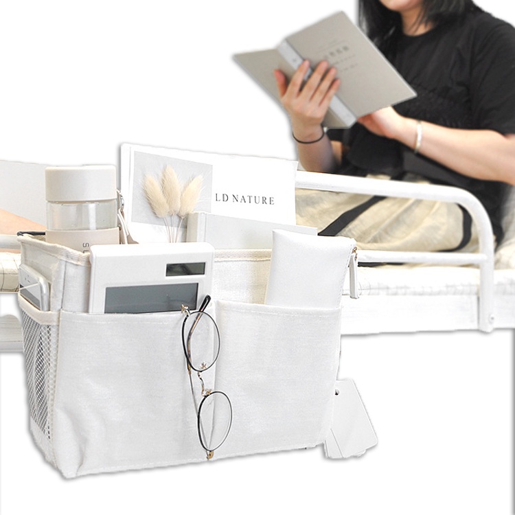 台灣現貨🔥宿舍收納 宿舍床邊收納袋 床邊掛袋 床上置物袋 雜物袋  儲物袋 收納袋 多功能雜物掛籃 掛勾置物籃 宿舍好物-細節圖2