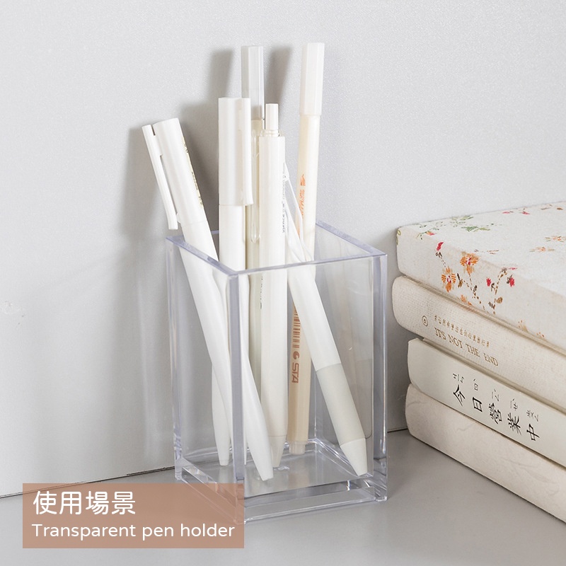 台灣現貨🔥 壓克力 透明筆筒 透明收納盒 餐具收納 化妝品收納 刷具架刷具筒 桌上收納 無印風 ins風 簡約-細節圖5