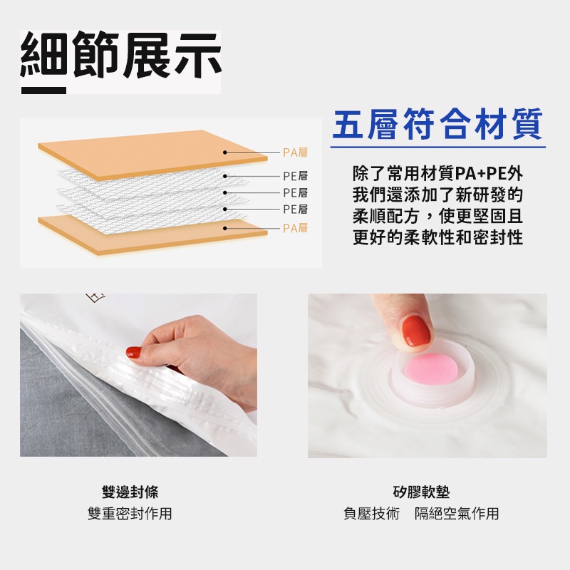 台灣現貨🔥 抽器式 真空壓縮袋 真空袋 壓縮袋 衣物收納 防塵袋 真空收納袋 棉被壓縮袋 衣物壓縮袋 立體收納袋 收納-細節圖8