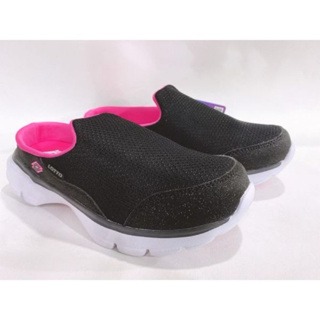 麻糬鞋屋👟LOTTO 女款前包後空網布高彈舒適透氣鞋墊懶人健走鞋 3700-黑 超低特賣390元-細節圖5