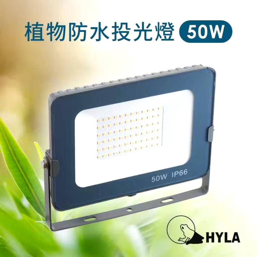 現貨 第二代 海拉植物燈 仿太陽光 RA95高顯色 全光譜 戶外防水 LED投光燈50W， 農業 多肉 花卉 專用照明-規格圖11