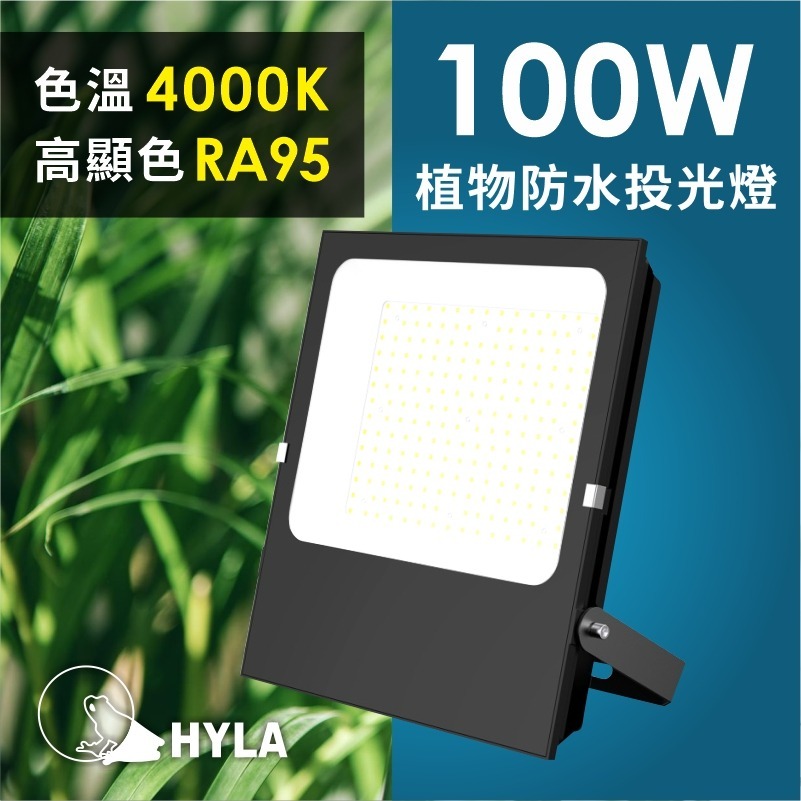 新品 現貨 海拉植物燈 仿太陽光 RA95高顯色 全光譜 戶外防水 LED投光燈100W, 農業 多肉 花卉 專用照明-規格圖9