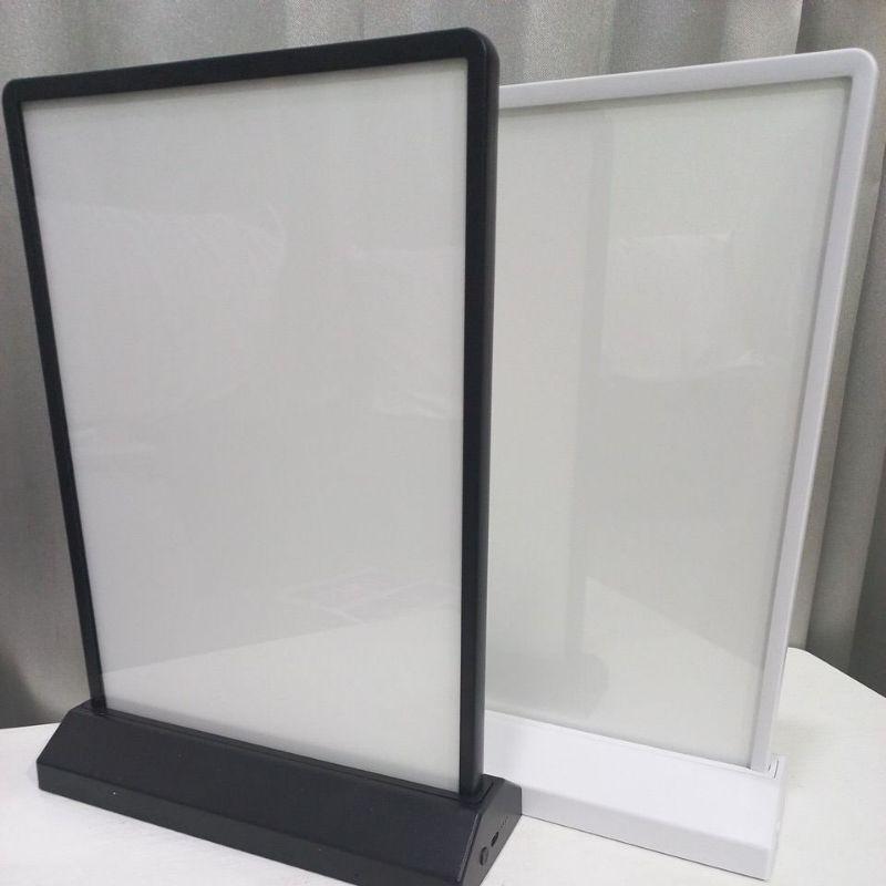 台灣現貨 A4雙面充電 吧台燈箱 A4燈箱 桌面廣告燈箱 菜單展示 價目表 吧檯點菜必備利器 雙面顯示 黑白兩色外框-細節圖4