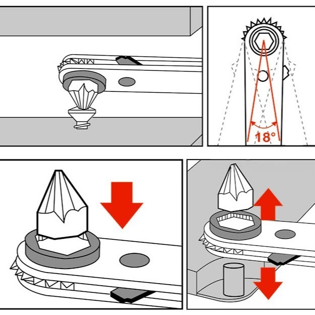 【鴻鈞】 L型超薄棘輪扳手九件套 【台灣快速出貨】 棘輪扳手 棘輪板手 Octoups 467.1222-細節圖2