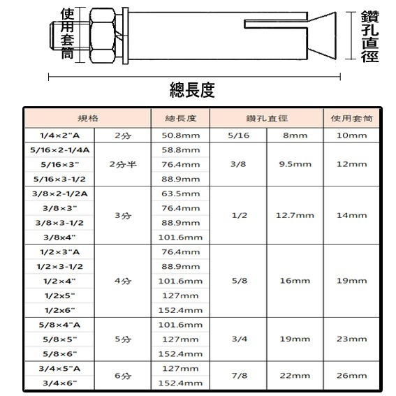 【三兄弟】 壁虎 【5支1包】 4分 英吋 膨脹螺絲 壁虎螺絲 鐵電鍍-細節圖3