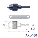 【鴻鈞】三爪電鑽夾頭 0.8-13mm 六角柄 快速夾頭 夾頭 鑽頭 電鑽 接桿 電鑽夾頭 ANEX AKL-160-規格圖6