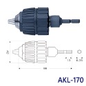 【鴻鈞】三爪電鑽夾頭 0.8-13mm 六角柄 快速夾頭 夾頭 鑽頭 電鑽 接桿 電鑽夾頭 ANEX AKL-160-規格圖6