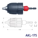 【鴻鈞】三爪電鑽夾頭 0.8-13mm 六角柄 快速夾頭 夾頭 鑽頭 電鑽 接桿 電鑽夾頭 ANEX AKL-160-規格圖6
