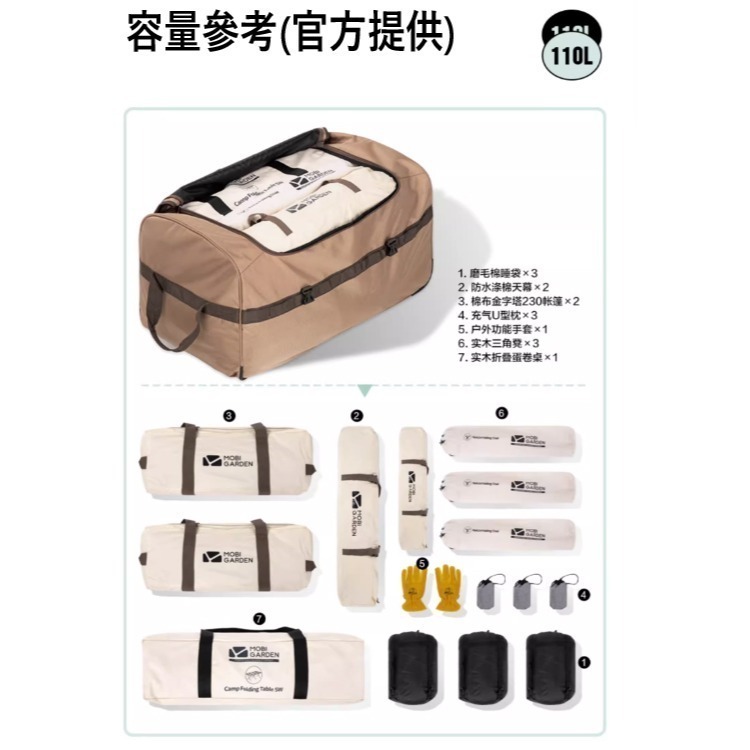 【鴻鈞】 摺疊拖輪包 【現貨】 MOBIGARDEN 露營收納包 拖輪包 裝備袋 行李袋 帆布包-細節圖7