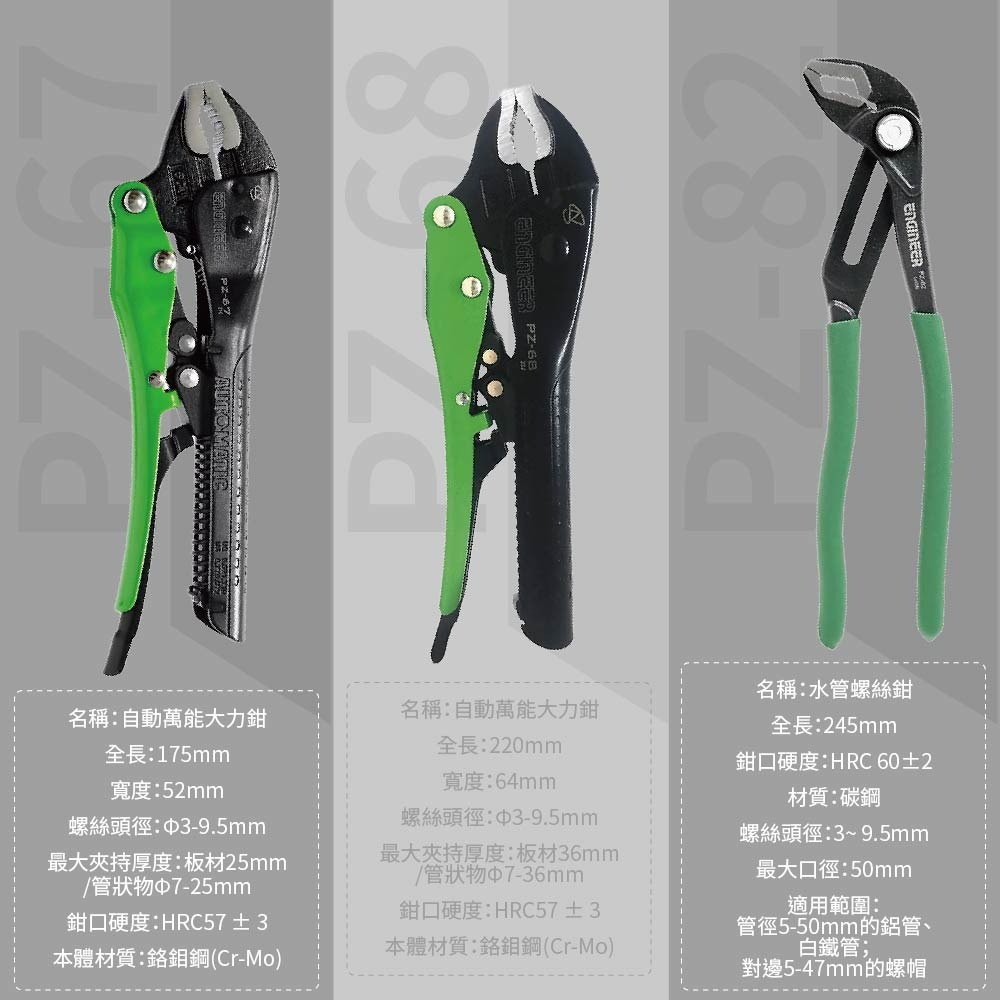 【鴻鈞】 水管螺絲鉗 萬能大力鉗 【快速出貨】 PZ-63 PZ-64 PZ-65 PZ-67 PZ-68 PZ-82-細節圖8