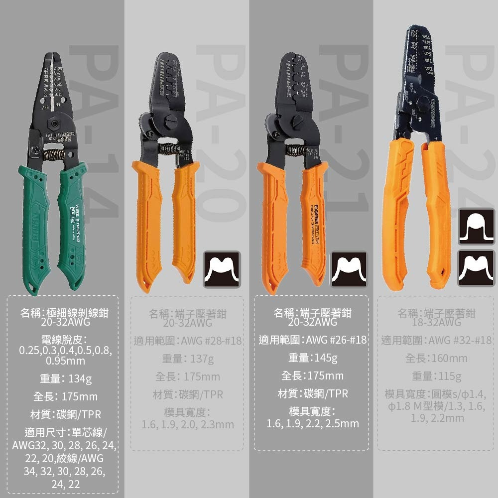 【鴻鈞】 端子壓著剝線鉗 【快速出貨】 Engineer 剝線鉗 端子鉗 壓著鉗 PA-06 PA-07 PA-24-細節圖7