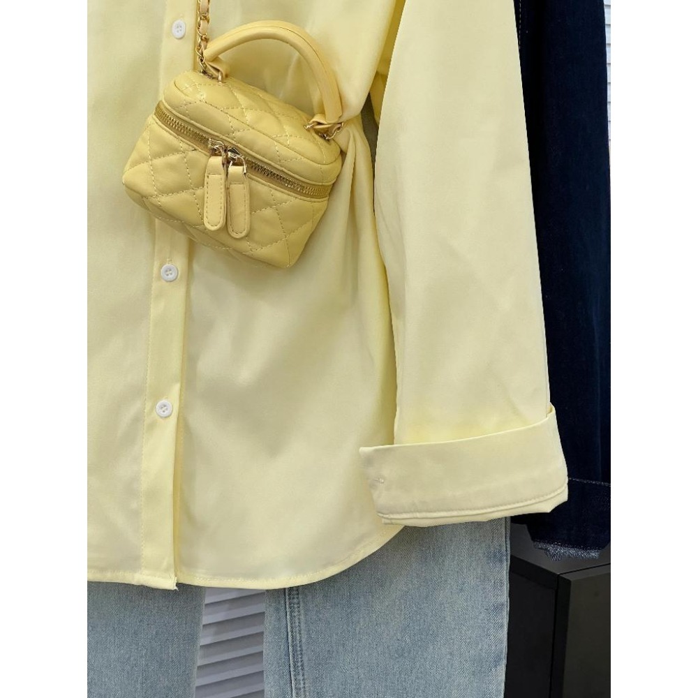 【RENA小舖 台灣現貨每天出】純色顯瘦長袖襯衫/淘寶爆款/春夏/寬鬆/外搭/POLO領/女襯衫【R21908】-細節圖8