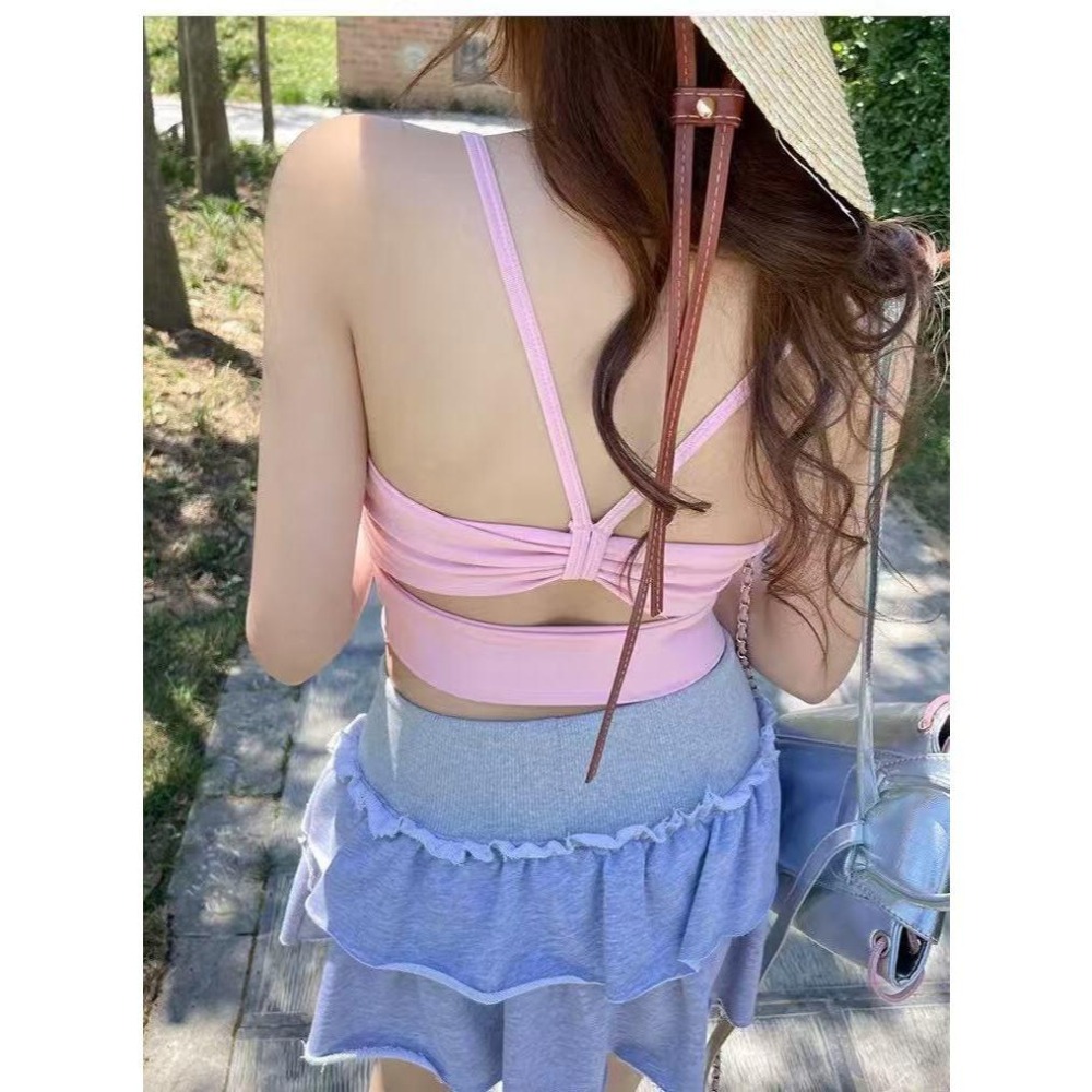 【RENA小舖 台灣現貨每天出】瑜珈內搭/鏤空露背/自帶胸墊/美背吊帶/細肩帶內衣/內衣背心/小可愛【R21948】-細節圖7