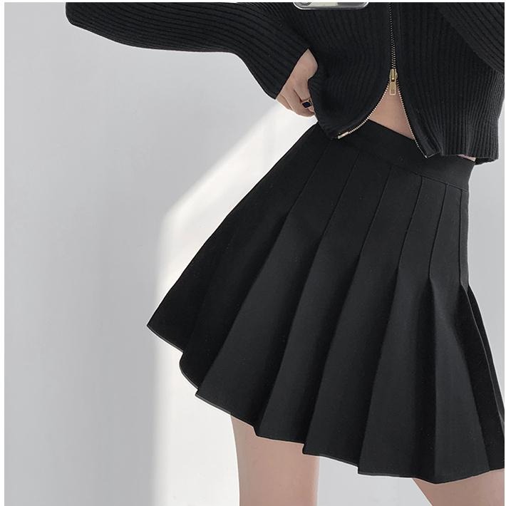 【RENA小舖 台灣現貨每天出】百褶裙/高腰防走光/高腰短裙/半身裙/短裙/學院風/四季百搭【R21943】-細節圖3