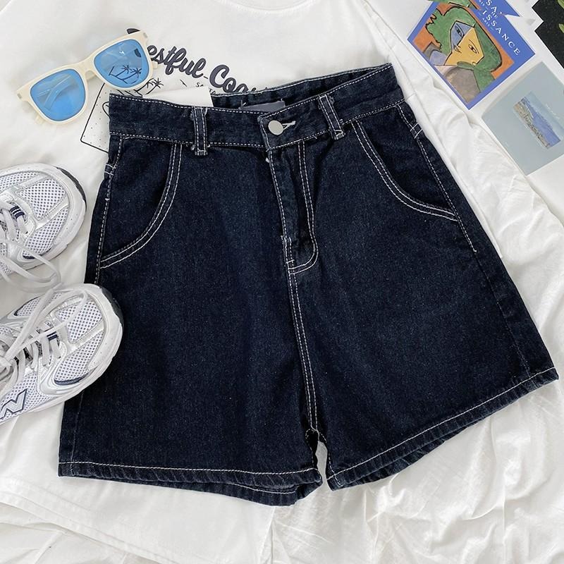 【RENA小舖 台灣現貨每天出】韓妹工裝💜｜明線設計牛仔短褲_顯瘦/高腰/百搭/短褲/牛仔褲【R18249】-細節圖2