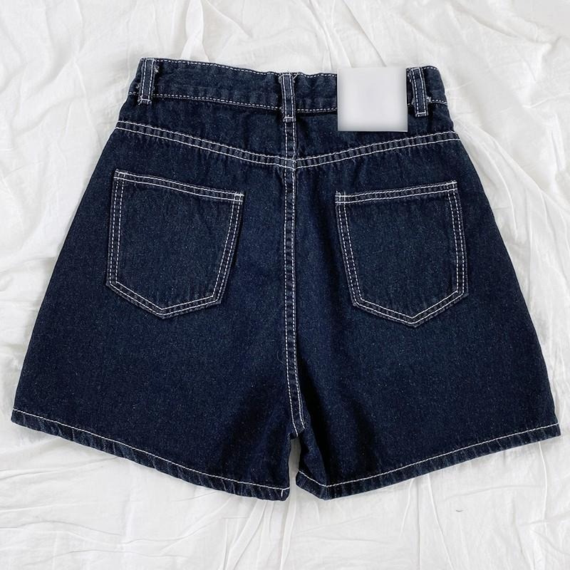 【RENA小舖 台灣現貨每天出】韓妹工裝💜｜明線設計牛仔短褲_顯瘦/高腰/百搭/短褲/牛仔褲【R18249】-細節圖4