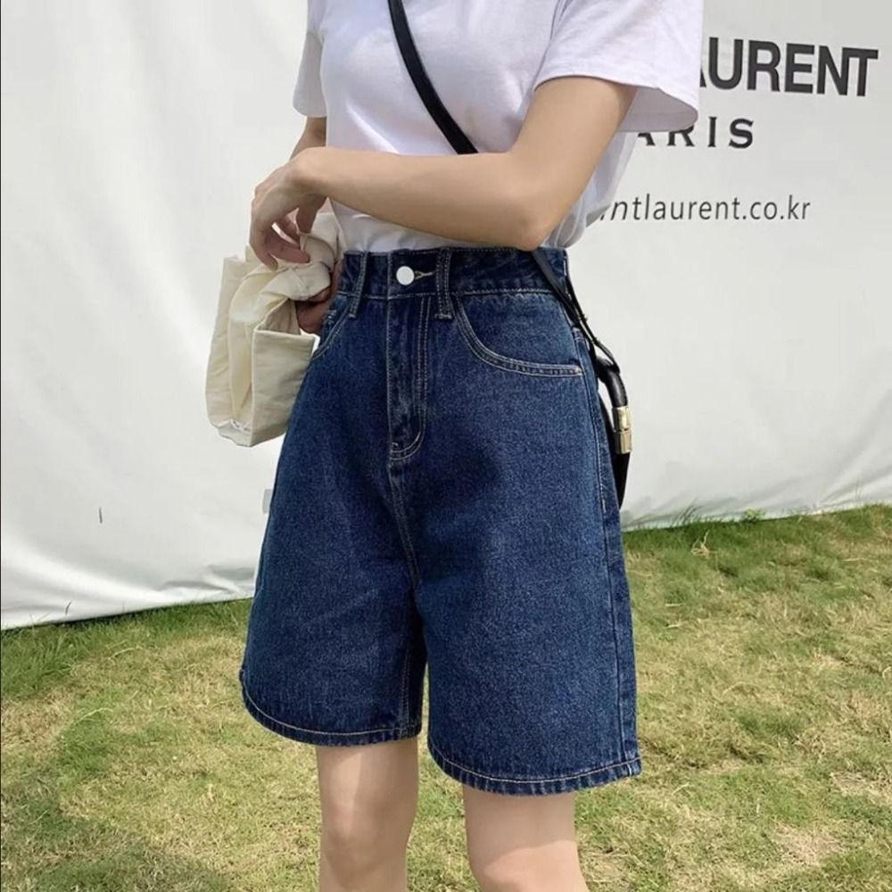 【RENA小舖 台灣現貨每天出】韓版夏日短褲/牛仔短褲/寬送短褲/闊腿短褲/直筒短褲/簡約短褲【R21983】-細節圖5