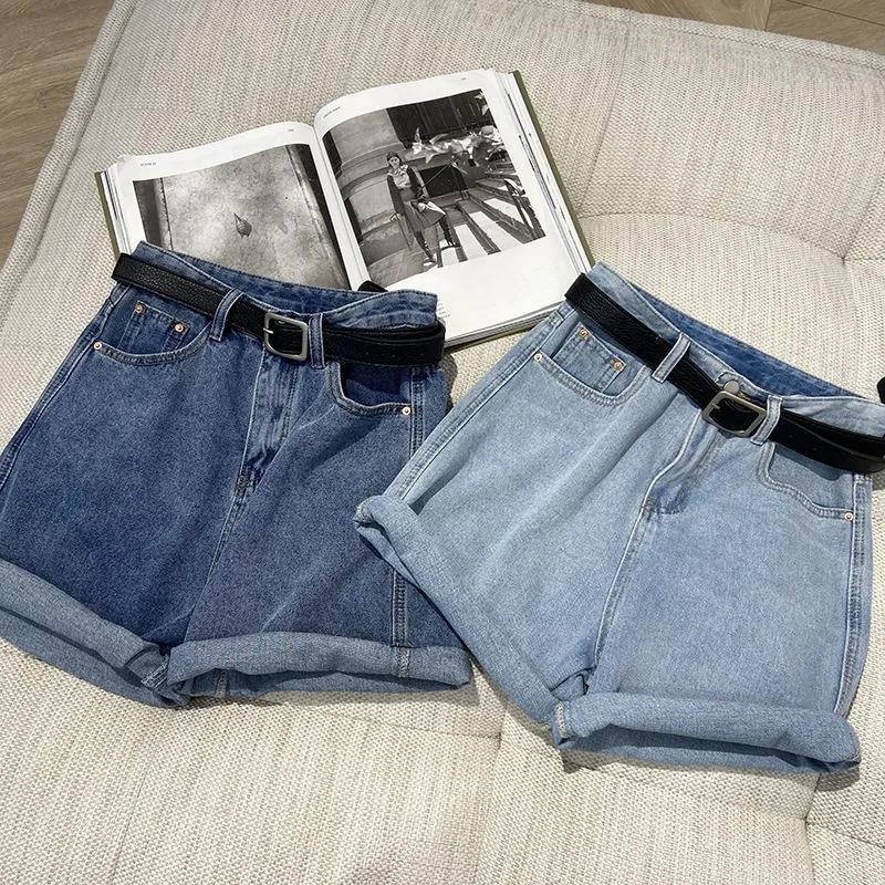【RENA小舖 台灣現貨每天出】韓版夏日短褲/牛仔短褲/寬送短褲/闊腿短褲/直筒短褲/簡約短褲【R21983】-細節圖7