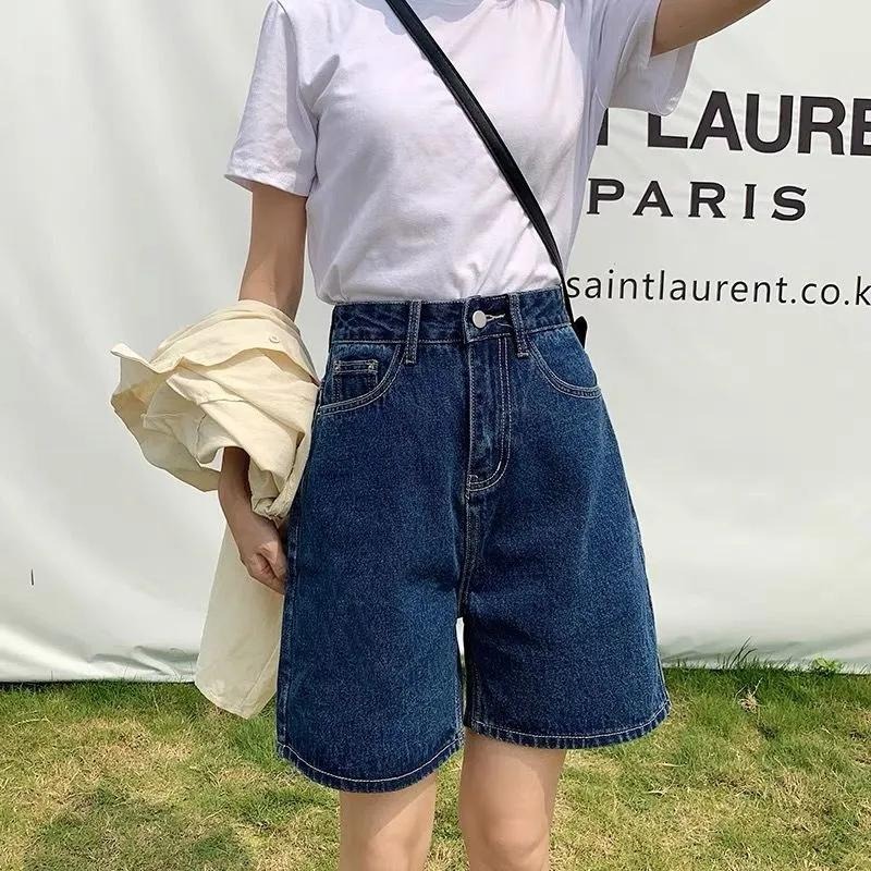【RENA小舖 台灣現貨每天出】韓版夏日短褲/牛仔短褲/寬送短褲/闊腿短褲/直筒短褲/簡約短褲【R21983】-細節圖8