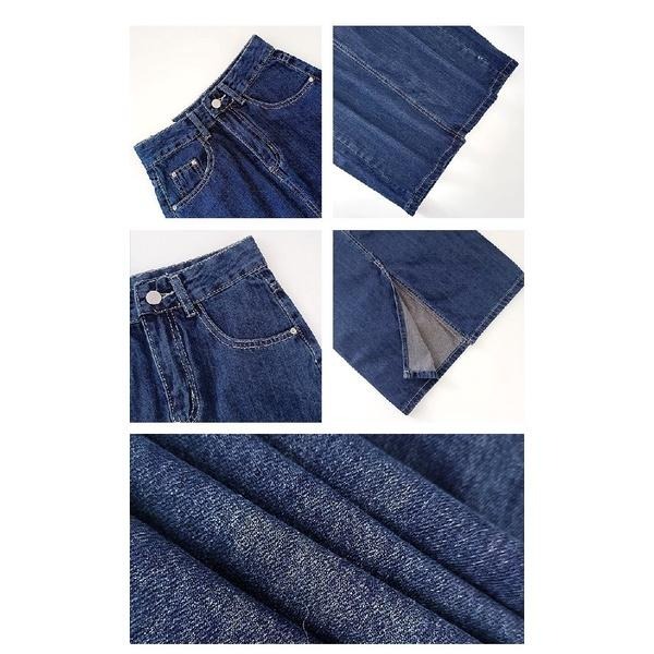 【RENA小舖 台灣現貨每天出】鬼馬少女🤯｜復古開衩牛仔半身裙_/百搭/包臀/高腰/裙子/牛仔裙【R19433】-細節圖8