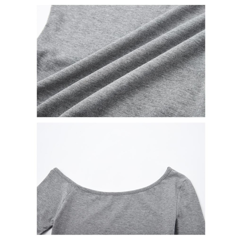 【RENA小舖 台灣現貨每天出】斜肩長袖T恤/性感/露肩/寬鬆/慵懶/休閒/素T/顯瘦/長袖T恤【R21848】-細節圖4