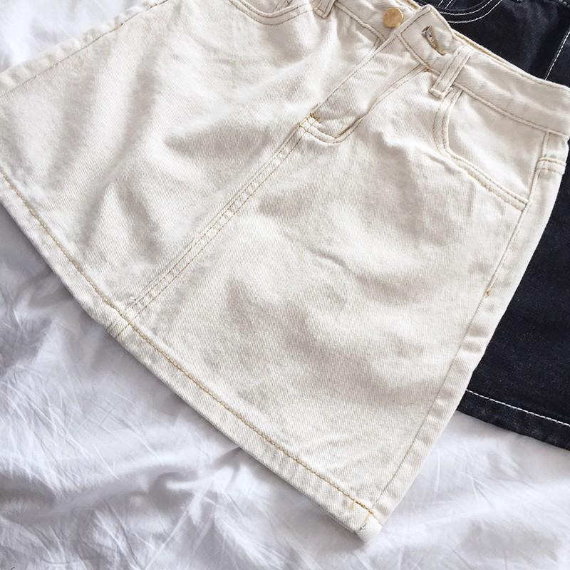 【RENA小舖 台灣現貨每天出】夏天就是要露腿🦵｜高腰牛仔半身裙_顯瘦/百搭/高腰/短裙/牛仔裙【R17631】-細節圖3