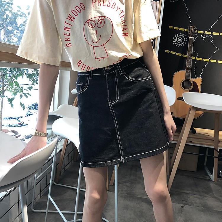 【RENA小舖 台灣現貨每天出】夏天就是要露腿🦵｜高腰牛仔半身裙_顯瘦/百搭/高腰/短裙/牛仔裙【R17631】-細節圖5