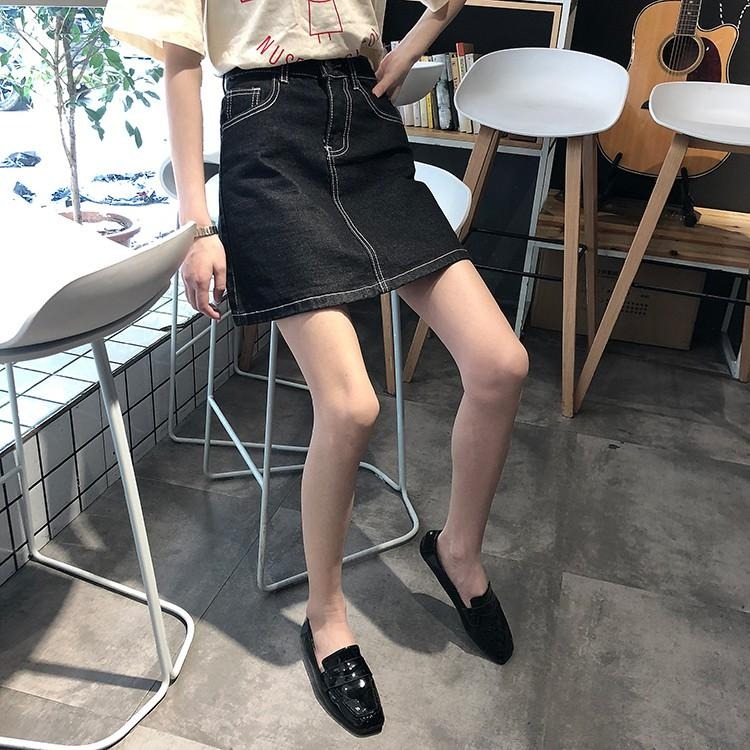 【RENA小舖 台灣現貨每天出】夏天就是要露腿🦵｜高腰牛仔半身裙_顯瘦/百搭/高腰/短裙/牛仔裙【R17631】-細節圖6