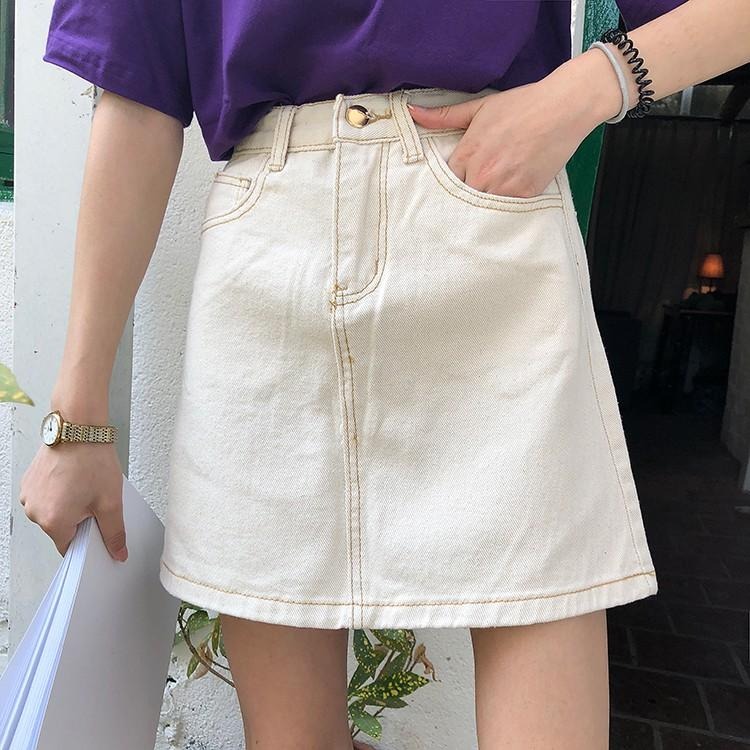 【RENA小舖 台灣現貨每天出】夏天就是要露腿🦵｜高腰牛仔半身裙_顯瘦/百搭/高腰/短裙/牛仔裙【R17631】-細節圖8