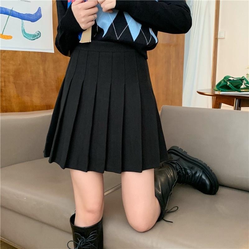 【RENA小舖 台灣現貨每天出】布朗的秋風🤎｜學院風A字百褶裙_四季/日系/顯瘦/超值/復古/厚款【R19558】-細節圖4