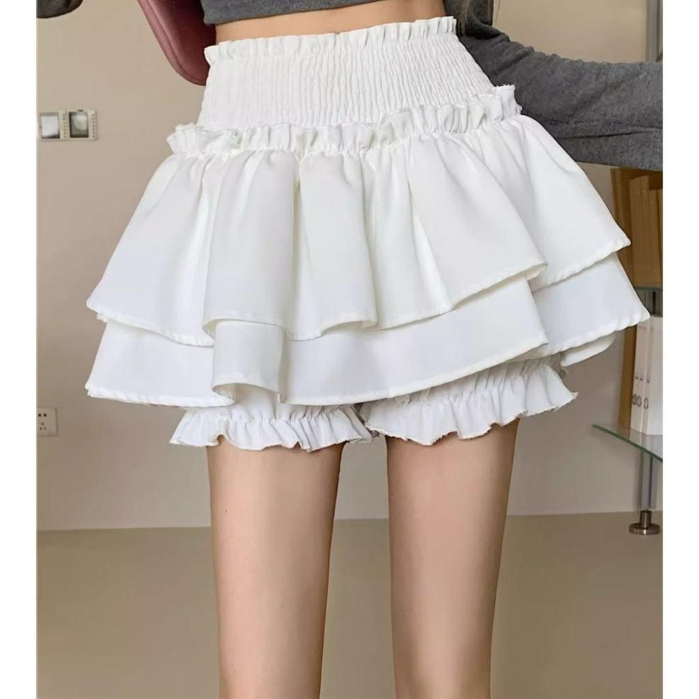 【RENA小舖 台灣現貨每天出】韓版高腰蛋糕裙/有安全褲/芭蕾裙/澎澎短裙/顯瘦短裙/百搭/休閒/公主【R21935】-細節圖5