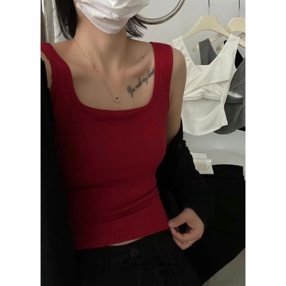 【RENA小舖 台灣現貨每天出】性感美背/挖空美背/吊帶背心/交叉吊帶/露背吊帶/小可愛/小背心【R21854】-細節圖6