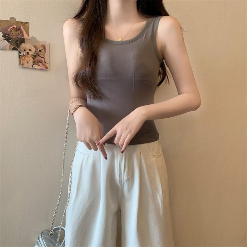 【RENA小舖 台灣現貨每天出】高彈性螺紋背心/Bra top/罩杯背心/小背心/Bra Top【R21837】-細節圖4