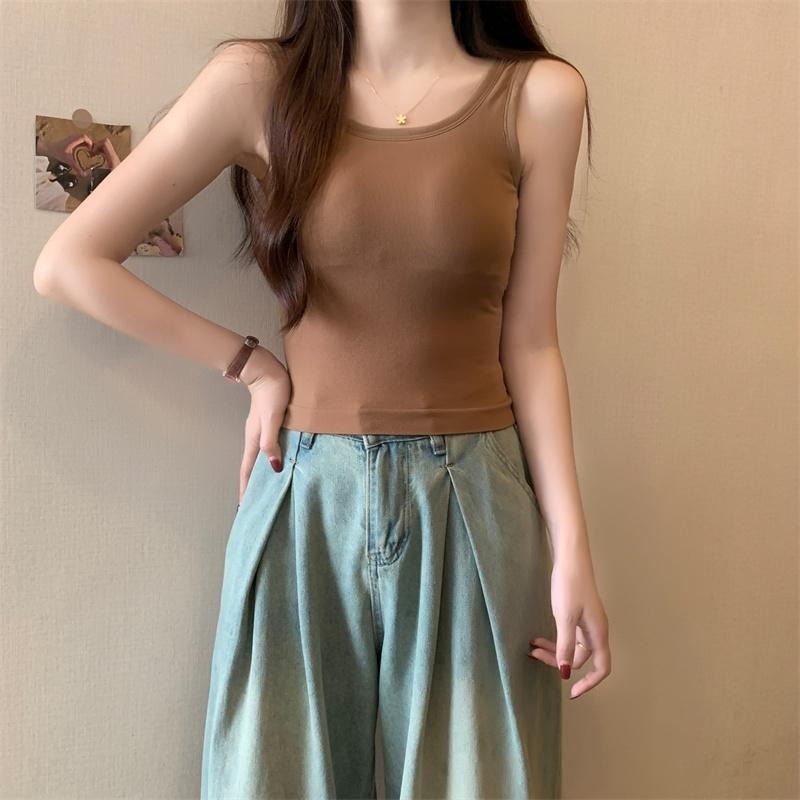 【RENA小舖 台灣現貨每天出】高彈性螺紋背心/Bra top/罩杯背心/小背心/Bra Top【R21837】-細節圖6