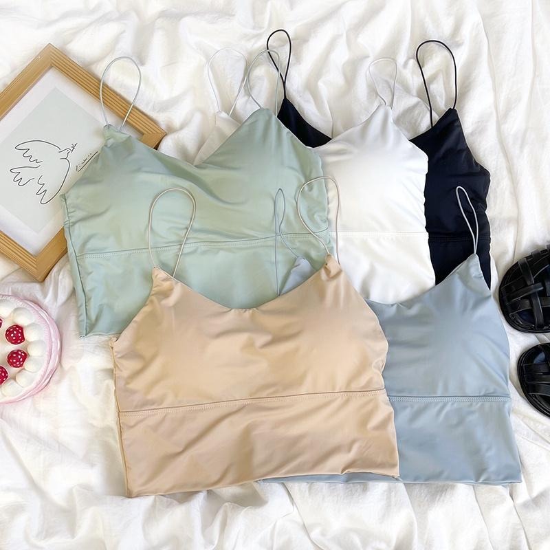 【RENA小舖 台灣現貨每天出】抹胸美背舒適冰絲吊帶背心/小可愛/背心/簡約/少女/辣妹/韓妞【R19964】-細節圖2