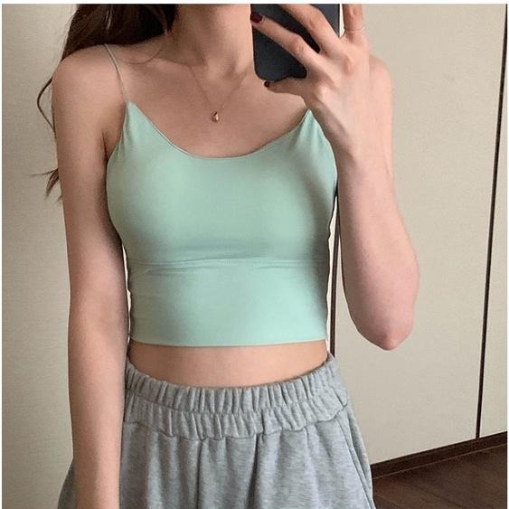 【RENA小舖 台灣現貨每天出】抹胸美背舒適冰絲吊帶背心/小可愛/背心/簡約/少女/辣妹/韓妞【R19964】-細節圖5