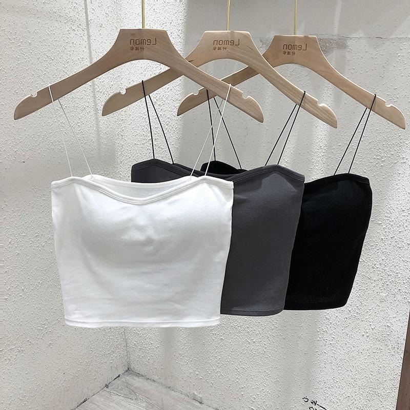 【RENA小舖 台灣現貨每天出】細肩帶內搭背心/小可愛/平口背心/百搭/顯瘦/bra top【R21748】-細節圖2