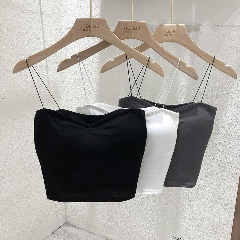 【RENA小舖 台灣現貨每天出】細肩帶內搭背心/小可愛/平口背心/百搭/顯瘦/bra top【R21748】-細節圖3