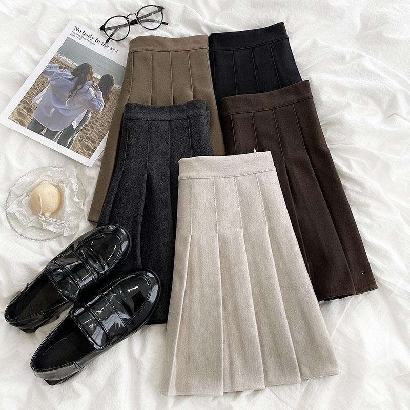 【RENA小舖 台灣現貨每天出】秋冬限定高腰防走光百褶短裙_短裙/學院/復古/OL 上班/面試/迷你裙【R19664】-細節圖2