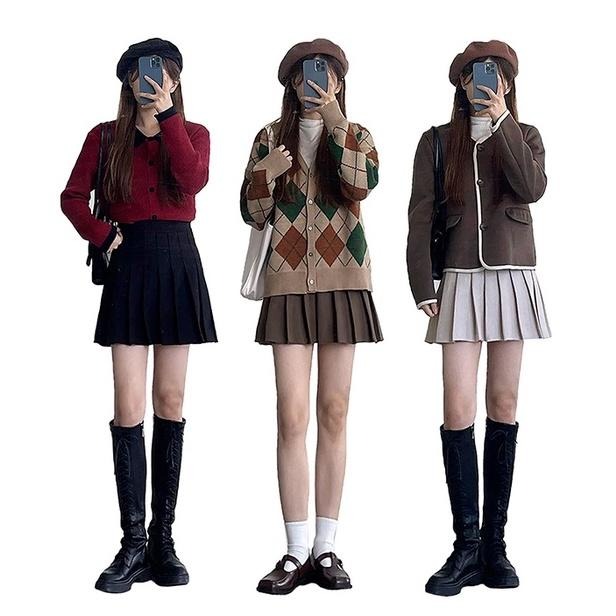 【RENA小舖 台灣現貨每天出】秋冬限定高腰防走光百褶短裙_短裙/學院/復古/OL 上班/面試/迷你裙【R19664】-細節圖3