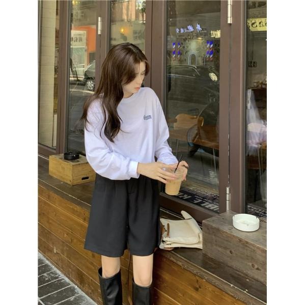 【RENA小舖 台灣現貨每天出】韓版背後印花長袖T恤_寬鬆/個性/修身/長袖上衣/秋季款/內搭【R21618】-細節圖2