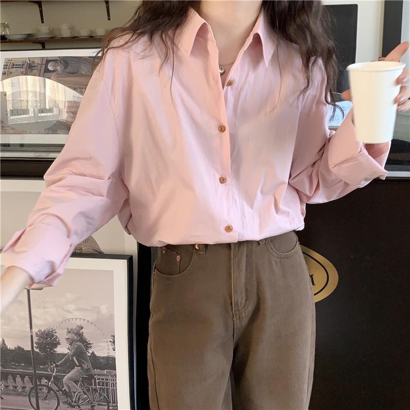 【RENA小舖 台灣現貨每天出】初秋小眾｜氣質垂感長袖襯衫/顯瘦/防曬/百搭/減齡/韓系【R21824】-細節圖8